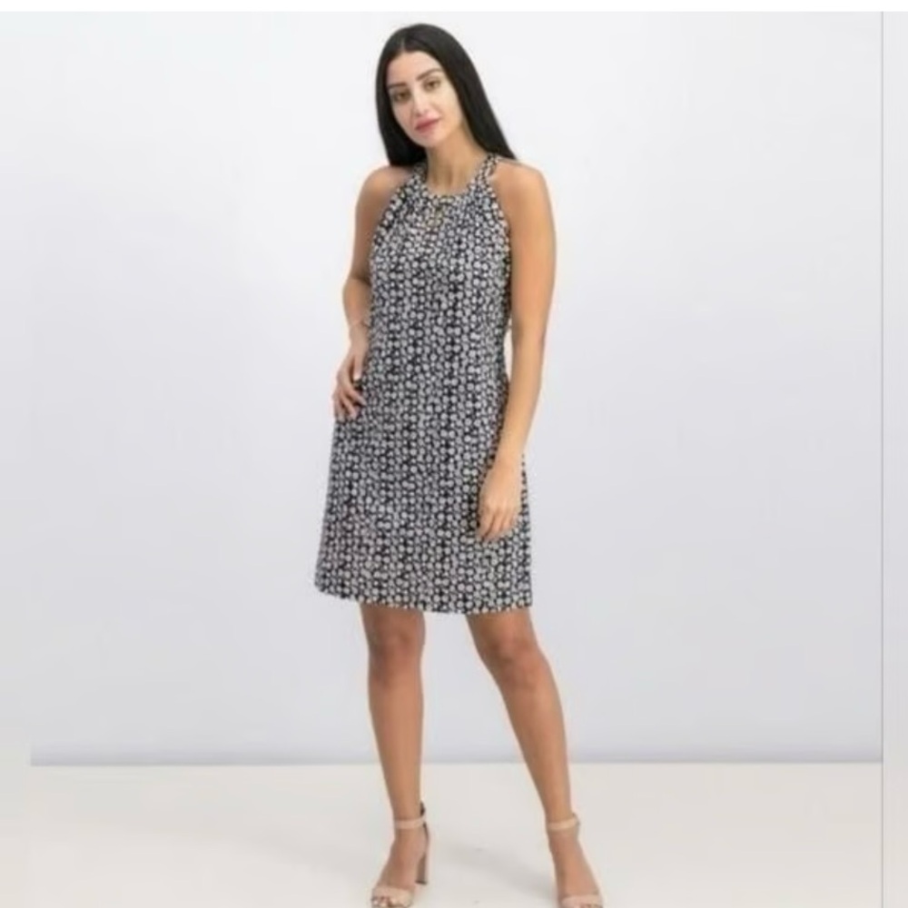 Karl lagerfeld black and white sleeveless eyelet dress size 8 - Picture 2 of 7